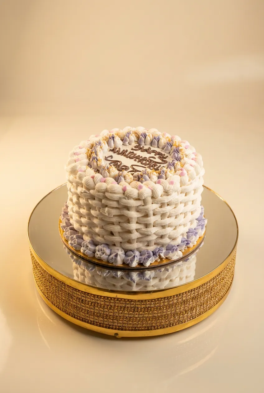 Lavender Basket Weave Celebration Cake