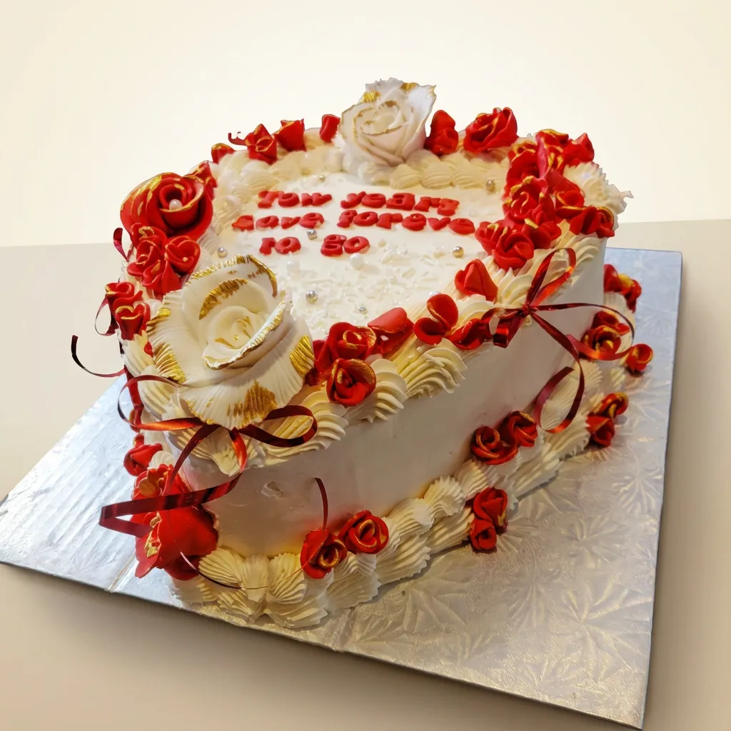 Ruby Anniversary Heart Cake