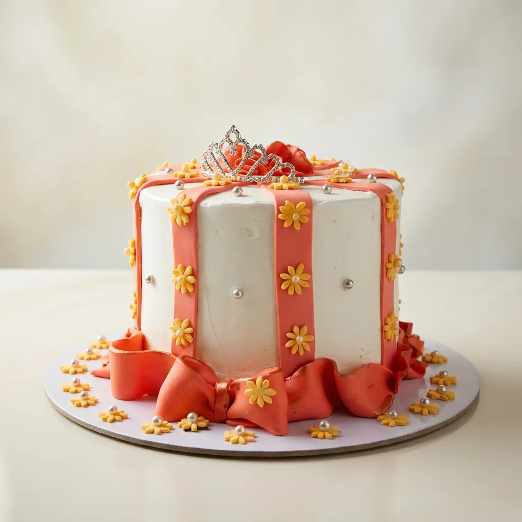 Princess Tiara Gift Box Cake