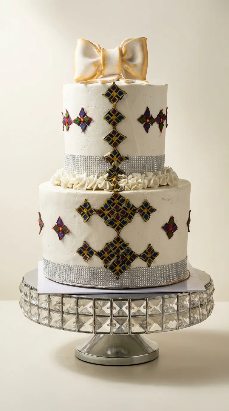 Diamond Cross Habesha Wedding Cake